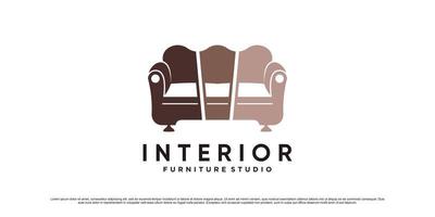 inspiración de diseño de logotipo de muebles interiores para propiedad comercial con vector premium de concepto creativo