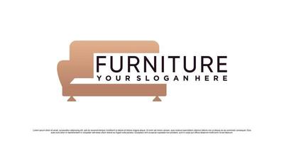 Furniture logo design template for interior property with creative element Premium Vector