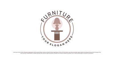 Furniture logo design template for interior property with creative element Premium Vector