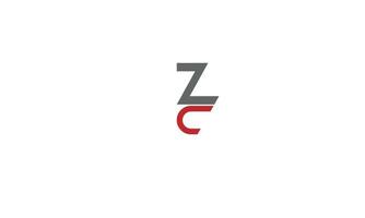 Alphabet letters Initials Monogram logo ZC, CZ, Z and C vector