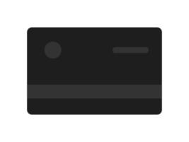 Vector black bank card. Debit or credit card in flat design.