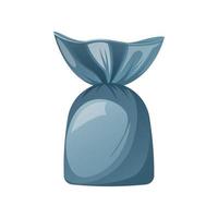 Candy in a bright blue wrapper. Cartoon vector illustration of sweet.