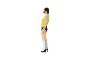 Vector illustration of casual women posing