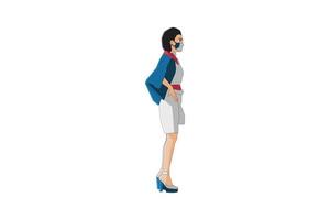 Vector illustration of elegant women posing