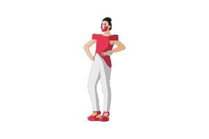 Vector illustration of casual women posing