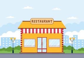 Restaurant Rating Review Template Hand Drawn Cartoon Flat Illustration with Customer Feedback, Rate Star, Expert Opinion and Online Survey vector