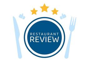 Restaurant Rating Review Template Hand Drawn Cartoon Flat Illustration with Customer Feedback, Rate Star, Expert Opinion and Online Survey vector