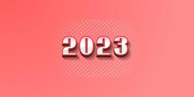 Happy new year 2023 pink halftone background vector