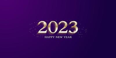new year 2023 background design with gold color vector