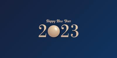 feliz año nuevo 2023 diseño de fondo vectorial, con números de perlas doradas vector