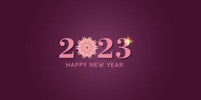 new year 2023 background design with numbers and flowers vector
