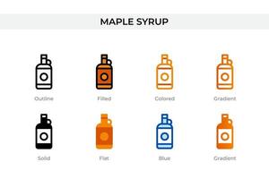 maple syrup icon in different style. maple syrup vector icons designed in outline, solid, colored, filled, gradient, and flat style. Symbol, logo illustration. Vector illustration