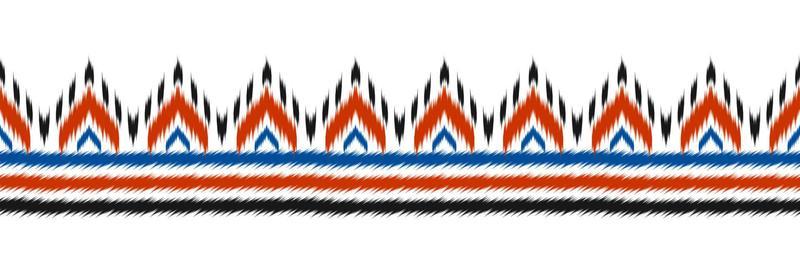 Border ethnic ikat pattern art. folk embroidery, and Mexican style. Aztec geometric ornament print.