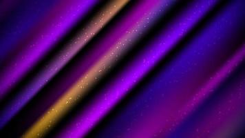 iluminación de color de neón diagonal abstracta sobre fondo negro con textura de polvo esparcido vector