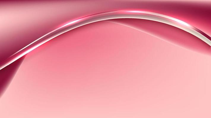 Abstract 3D template modern pink color wave shape with shiny red curved line decoration and glitter lighting effect on pink background