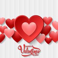 Happy valentines day background with red heart vector