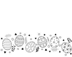 Doodle of easter eggs set collection on white background vector