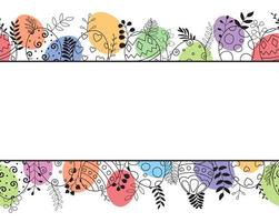 Doodle of easter eggs set collection with ornaments and colored eggs on white background vector