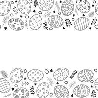 Doodle of easter eggs set collection on white background vector