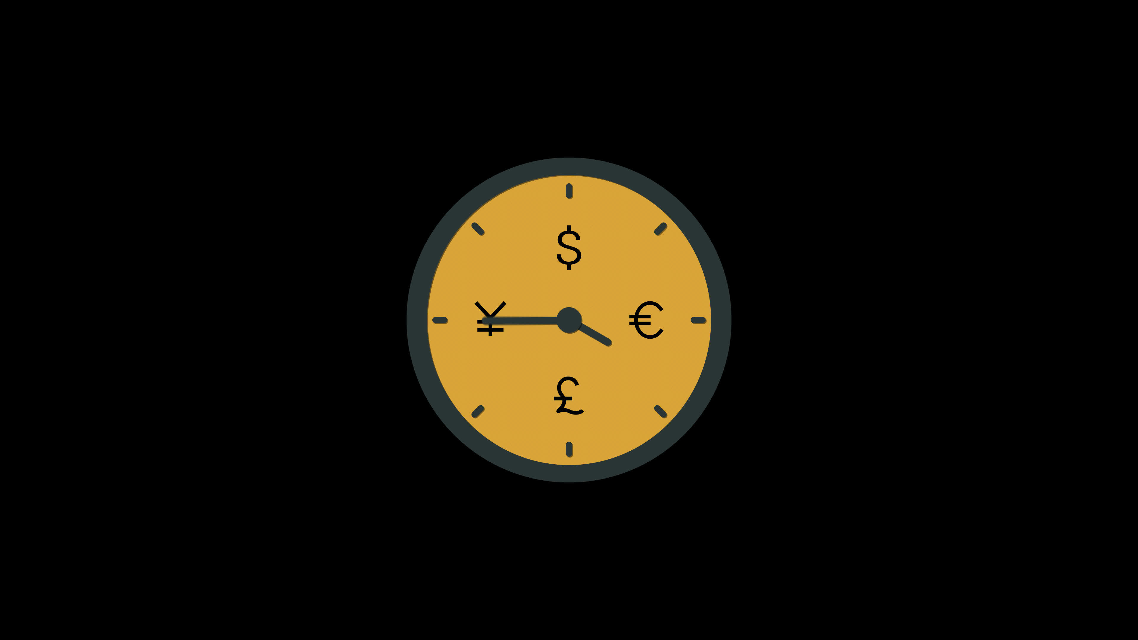 time is money clock icon loop animation with alpha channel, transparent