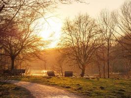 sundown at a german lake photo