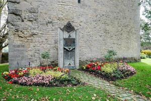 Rothenburg, Germany, 2014. Monument to fallen Jews in Castle gardens at Rothenburg photo