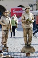 Prague, Czech Republic, 2014. Living statues in the Old Town Square Prague photo