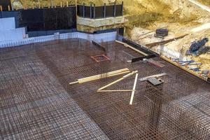 Formwork for the realization of a Foundation of a new building on a construction site photo