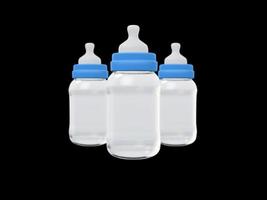 Milk Bottle 3D Rendering Mockup Design photo