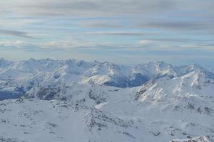 panoramic view  of winter mountains photo