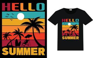 Summer Typography and Graphic T shirt Design vector