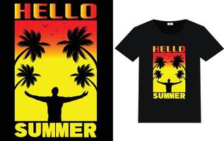 Summer Typography and Graphic T shirt Design vector