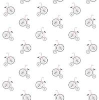 Seamless pattern of one wheel bicycle vector