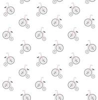 Seamless pattern of one wheel bicycle vector