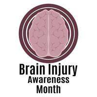 Brain Injury Awareness Month, Idea for a poster, banner, flyer or postcard on a medical theme vector