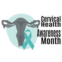 mes de concientización sobre la salud cervical, idea para un afiche, pancarta, volante o postal sobre un tema médico vector