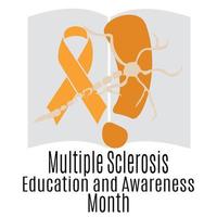 Multiple Sclerosis Education and Awareness Month, Idea for a poster, banner, flyer or postcard on a medical theme vector