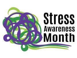 Stress Awareness Month, Idea for a horizontal poster, banner, flyer or postcard vector