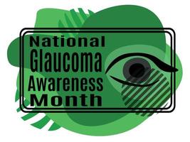 National Glaucoma Awareness Month, idea for a post, banner, flyer or postcard on a medical theme vector