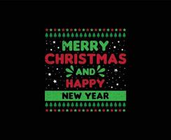 Merry Christmas and Happy New Year Vector T-shirt Design
