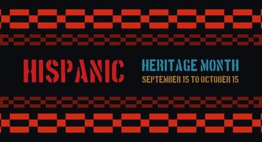 Hispanic heritage month. Abstract ornament background design, retro style with text vector