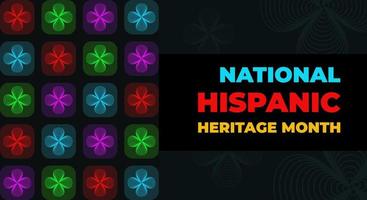 Hispanic heritage month. Abstract ornament background design, retro style with text vector