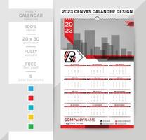 Creative elegant wall calendar template for the 2023 year. The week starts on Sunday. vector