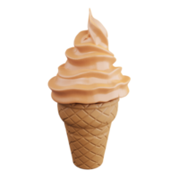 Glace au chocolat de rendu 3d sur fond transparent png