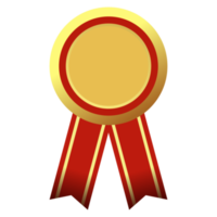 Gold medal with red ribbon png