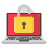 Laptop and padlock, laptop unlock security data transparent background png