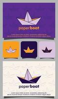 diseño de vector de logotipo de barco de papel