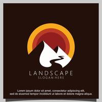 Landscape view logo design vector