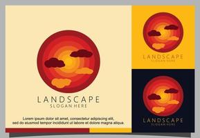 Landscape view logo design vector