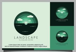 Landscape view logo design vector